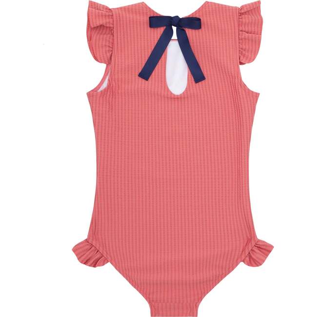 Girls New England Red Ruffle Sleeve Rashguard One Piece - One Pieces - 4