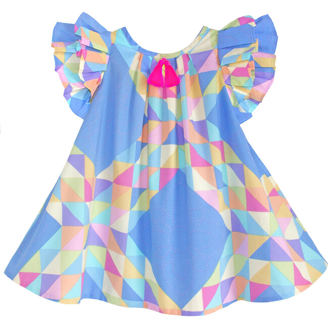 Flutter Quilt Dress, Neon - Dresses - 1