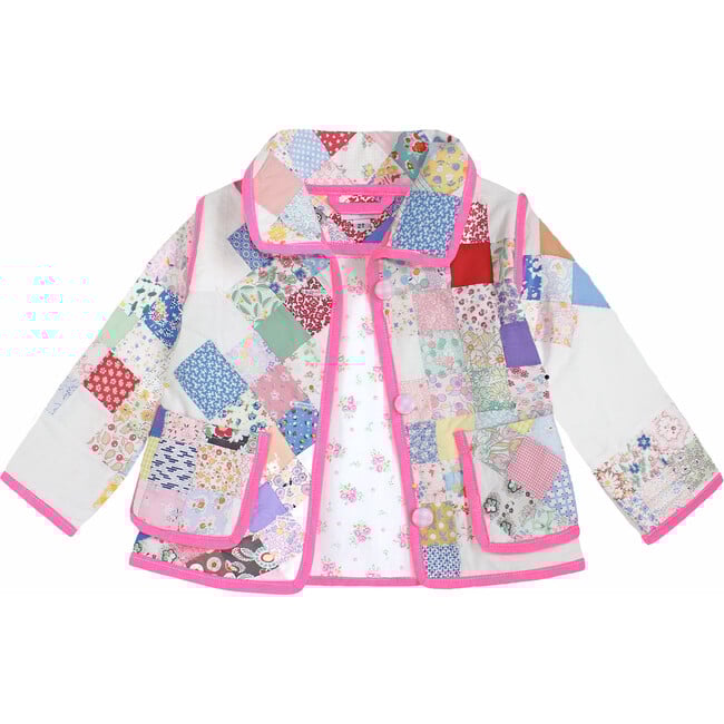 Kids 2y Vintage Quilt Jacket, Neon Multi Patch