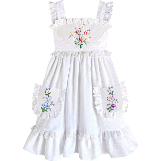 6y Embroidered Heirloom Handkerchief Dress, Dancing Butterflies - Dresses - 1