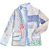 Adult Large Vintage Quilt Jacket, Shabby Chic Florals - Jackets - 1 - thumbnail