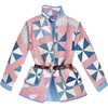 Adult Large Vintage Quilt Jacket, Antique Indigo Pinwheel - Jackets - 1 - thumbnail