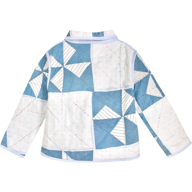Kids 6-7y Vintage Quilt Jacket, Soft Chambray Pinwheel