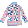 Adult Large Vintage Quilt Jacket, Antique Indigo Pinwheel - Jackets - 2