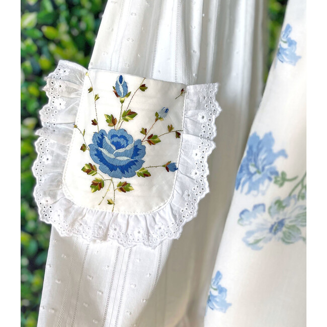 10y Embroidered Heirloom Handkerchief Dress, Garden Roses
