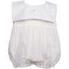 Lace Trim Bubble Romper, White - Rompers - 1 - thumbnail