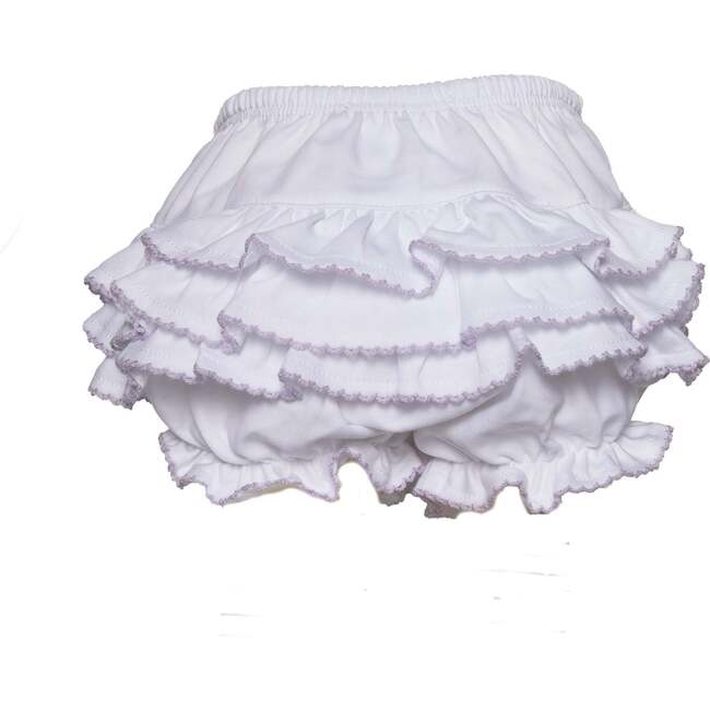 Ruffle Diaper Cover, Lilac Trim