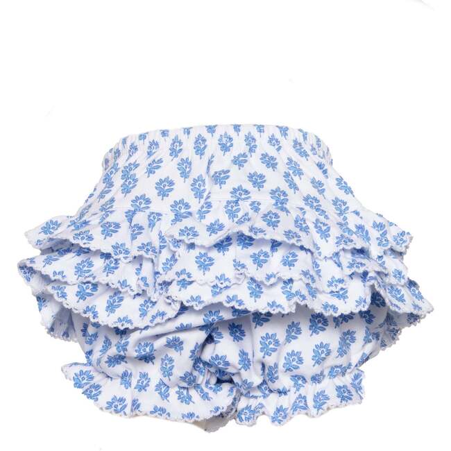 Ruffle Diaper Cover, Blue Floral