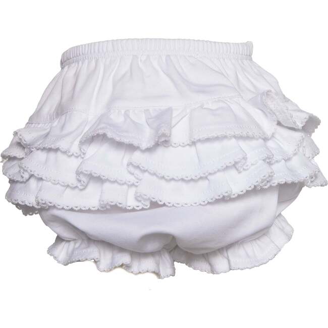 Ruffle Diaper Cover, White