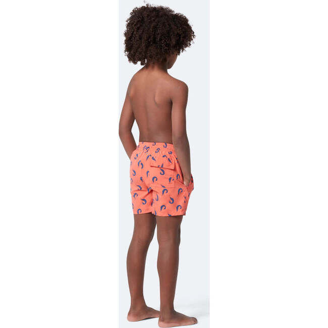 Shrimp Swim Trunk, Coral & Blue - Swim Trunks - 3