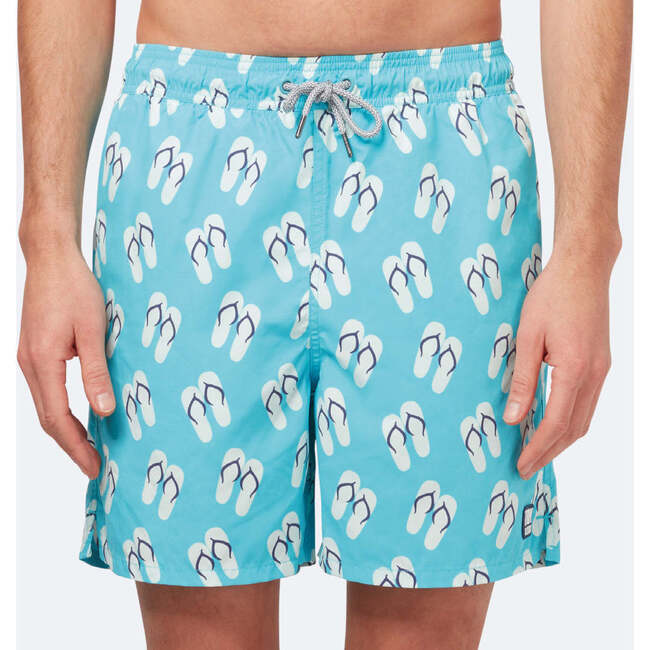 Flip Flop Swim Trunk, Scuba Blue - Swim Trunks - 3