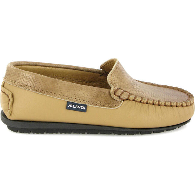 Plain Moccasins In Smooth And Printed, Beige