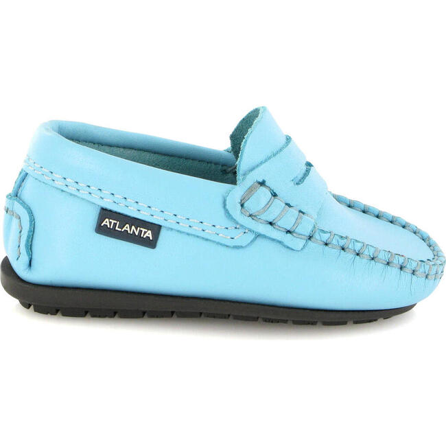 Penny Moccasins In Smooth Leather, Blue Turquoise