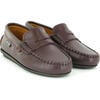 Penny Moccasins In Smooth Leather, Burgundy - Slip Ons - 2