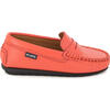 Penny Moccasins In Smooth Leather, Coral - Slip Ons - 1 - thumbnail