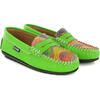 Penny Moccasins In Smooth Leather, Green Multicolor - Slip Ons - 3