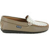Plain Moccasins In Leather, Earth - Slip Ons - 1 - thumbnail