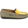 Plain Moccasins In Leather, Earth And Yellow - Slip Ons - 1 - thumbnail