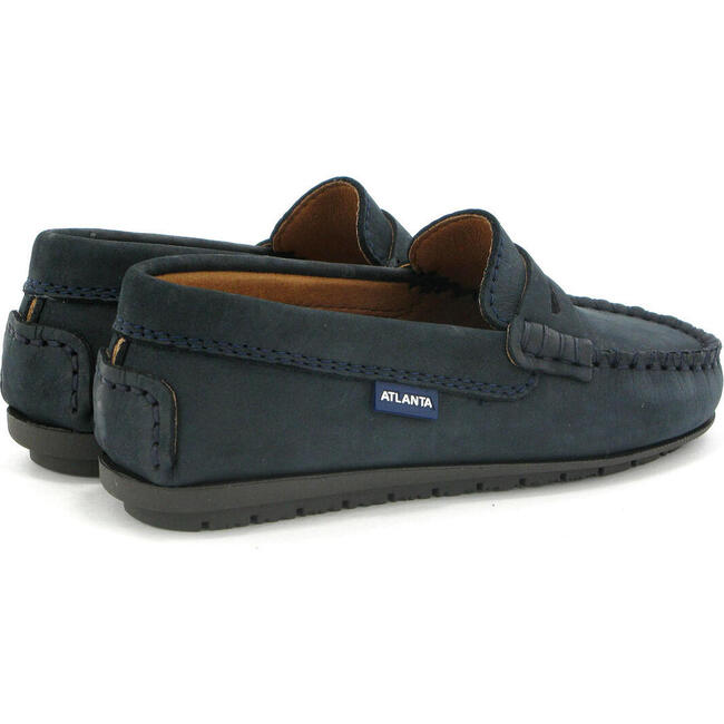 Penny Moccasins In Nubuck Leather, Blue - Slip Ons - 4