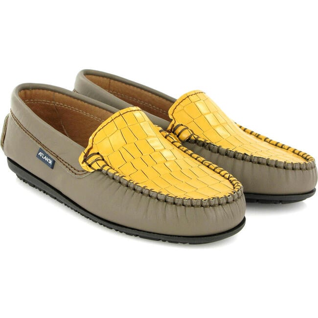 Plain Moccasins In Leather, Earth And Yellow - Slip Ons - 3