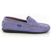 Penny Moccasins In Suede Leather, Violet - Slip Ons - 1 - thumbnail