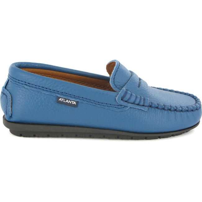 Penny Moccasins In Grainy Leather, Blue Jeans