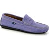 Penny Moccasins In Suede Leather, Violet - Slip Ons - 2