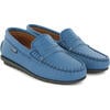 Penny Moccasins In Grainy Leather, Blue Jeans - Slip Ons - 3