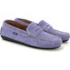 Penny Moccasins In Suede Leather, Violet - Slip Ons - 3