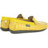Plain Moccasins In Leather, Yellow - Slip Ons - 3