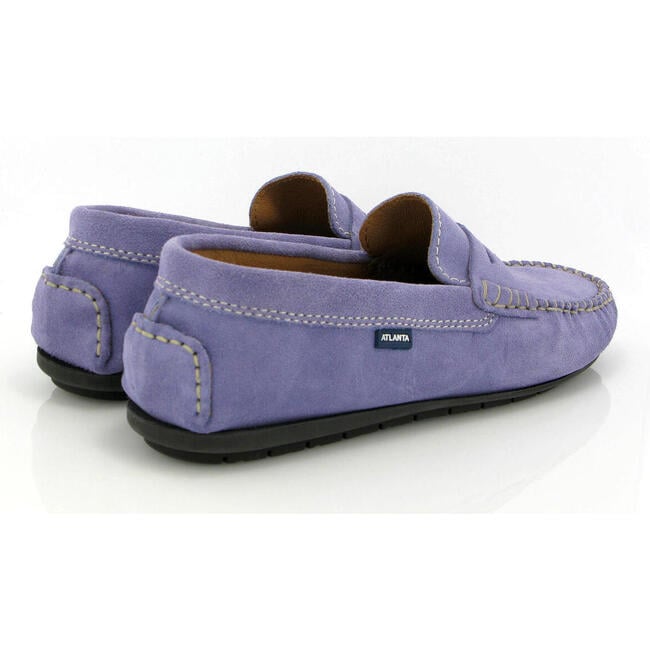 Penny Moccasins In Suede Leather, Violet - Slip Ons - 4