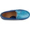 Plain Moccasins In Patent And Printed Leather, Blue - Slip Ons - 5