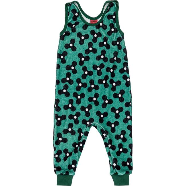 Velour Dungarees, Spinning Windmills Green