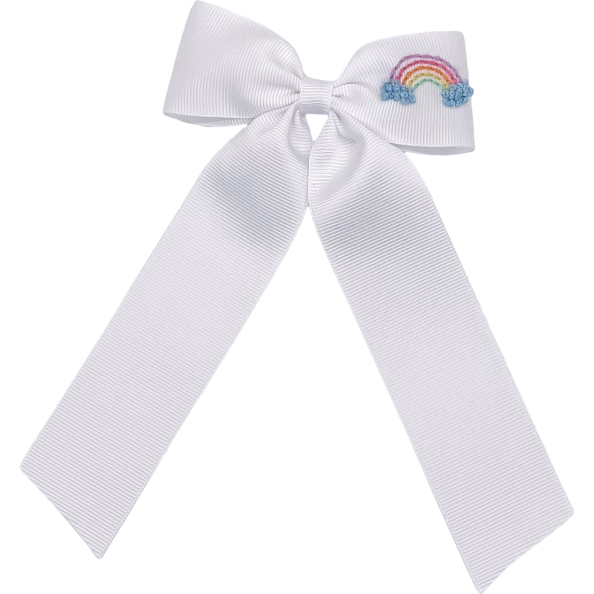 Over the Rainbow Bow, White - Hair Accessories - 1