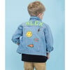 Custom Light Wash Denim Jacket, Green Letters - Denim Jackets - 2