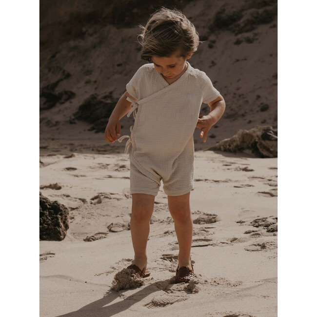 The Kimono Playsuit, Ecru - Rompers - 2