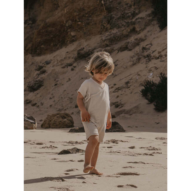The Kimono Playsuit, Ecru - Rompers - 3