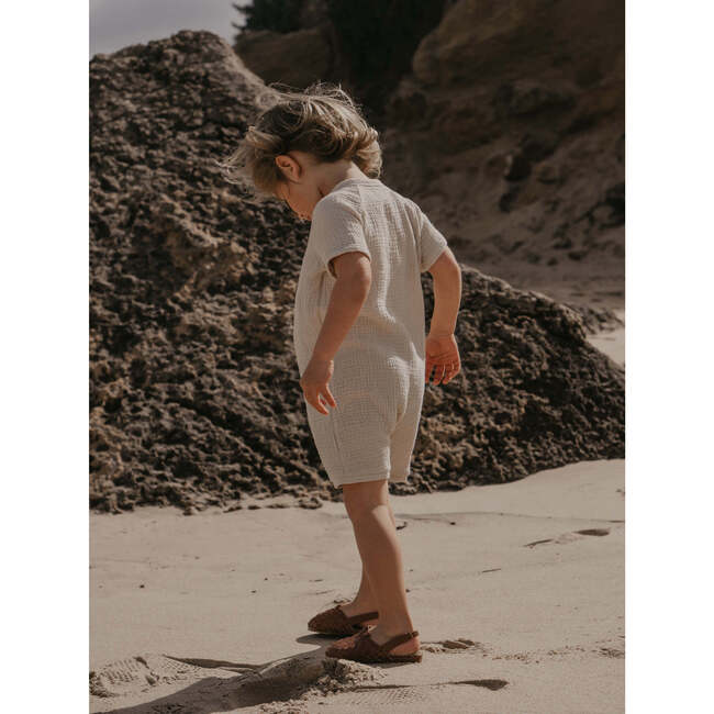 The Kimono Playsuit, Ecru - Rompers - 5