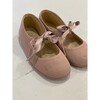 Linen Mary Jane Shoe With Bow, Pink - Dress Shoes - 3