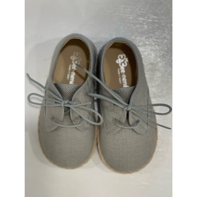Linen Shoe With Laces, Grey - Dress Shoes - 4
