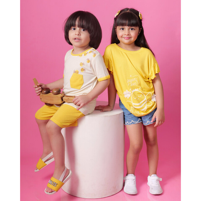 Queen Bee Frill Top, Yellow - T-Shirts - 6