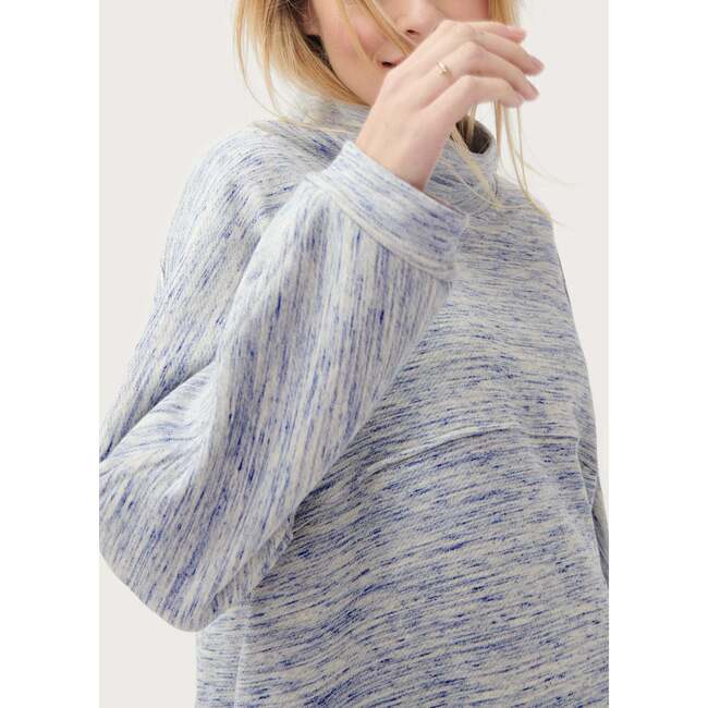 The Women's Funnel Neck Out-The-Door Sweatshirt, Blue Space Dye - Sweatshirts - 4