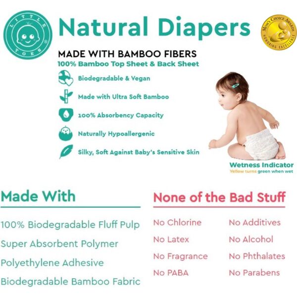 Natural Bamboo Diaper - Naturally Antibacterial