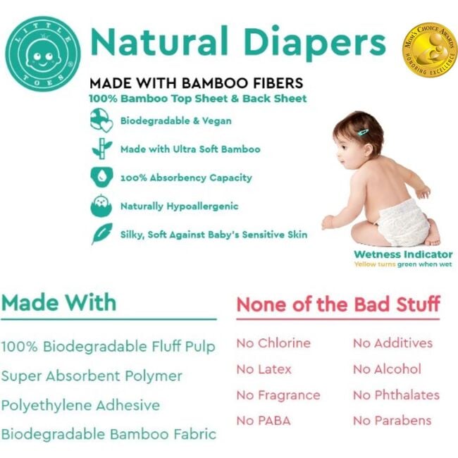 Bamboo Diapers (36 Count) - Diapers - 3