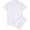 Feather Print Adult Short Pajama, Pink - Pajamas - 3