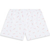 Feather Print Adult Short Pajama, Pink - Pajamas - 5 - thumbnail