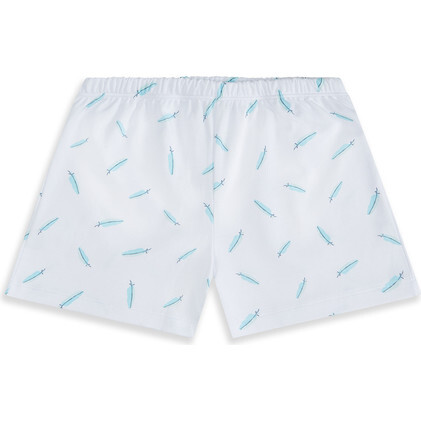 Child Feather Print Short Pajama Set , Aqua - Pajamas - 5