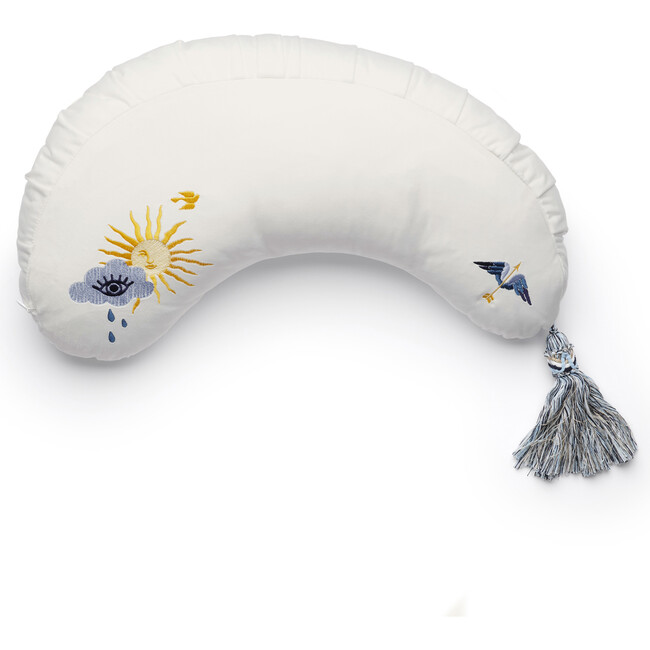 La Maman Wedge, Embroidered Skies - Nursing Pillows - 1