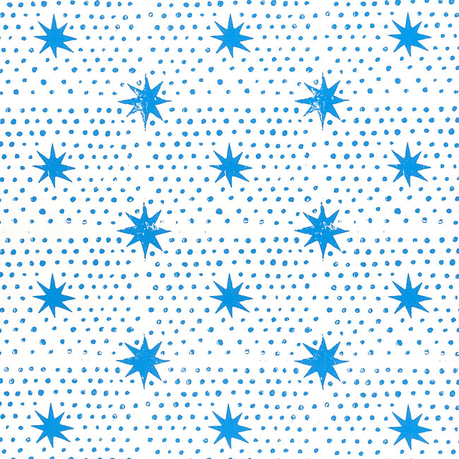 Schumacher x Molly Mahon Spot & Star Wallpaper, Blue