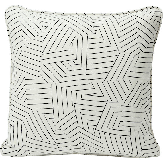 Schumacher x Miles Redd Deconstructed Stripe Pillow, Black & White - Decorative Pillows - 1